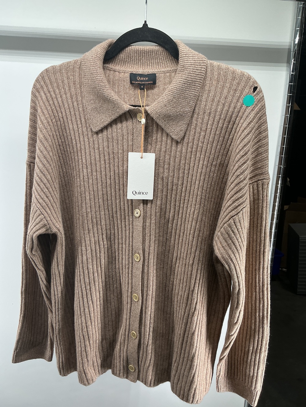 Mongolian Cashmere Wide-Rib Oversized Collared Cardigan